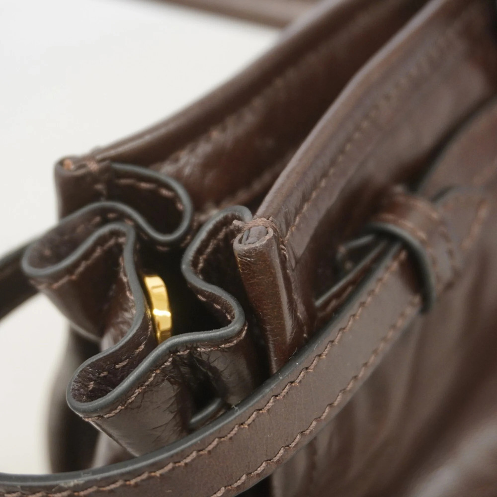 Prada Bonnie Leather Handbag, Brown, Women's - Picture 7 of 10